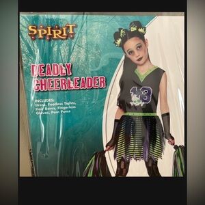 Spirit Deadly Cheerleader Costume for Kids - Black and Green